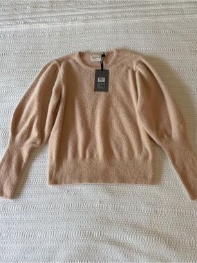 Royal Monk Pink Puff Sleeve Eyelash Knit Sweater Rose Size Large NWT
